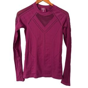 Athleta Long Sleeve Seamless Top in Deep Berry